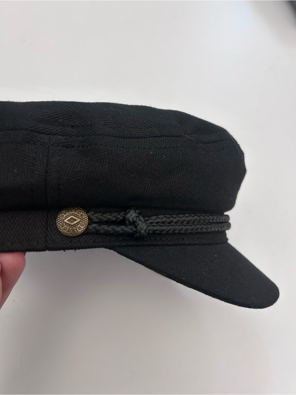 Brixton Black Fisherman Cap with Braided Trim - Picture 2 of 5